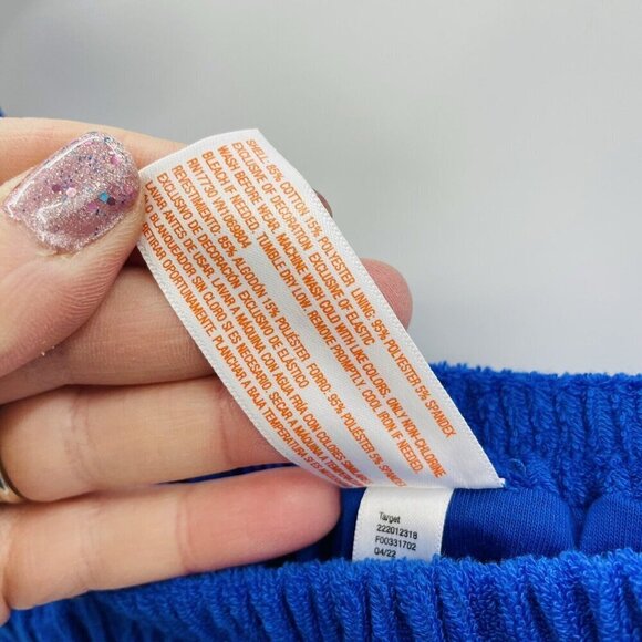 Cat & Jack Youth Girl Small 6/7 Solid Terry Smocked Cover Up Dress in Blue 471 - Picture 6 of 6